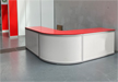 Winkeltheke Systema 2m x 2m Thekenboard rot